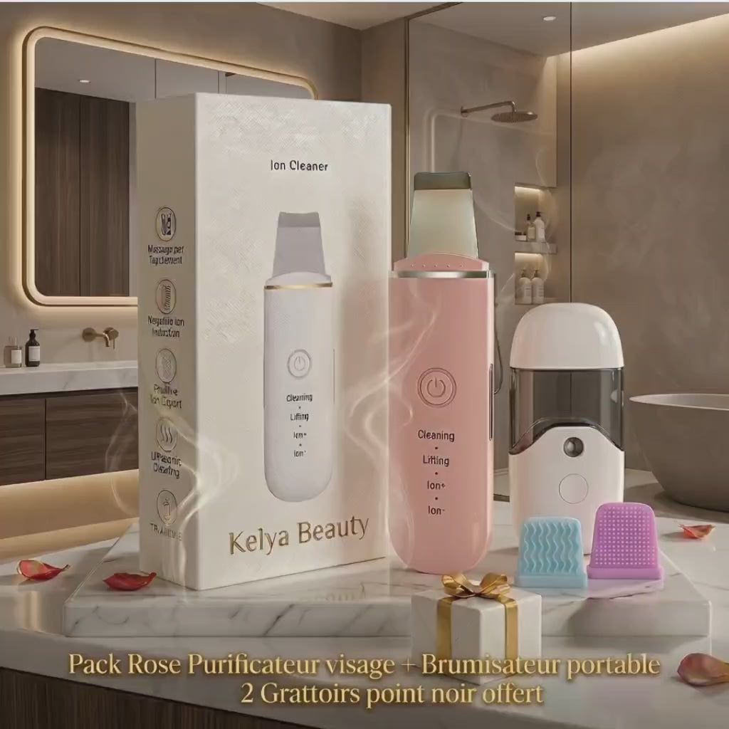 Kelya Épurateur de Peau à Ultrasons Professionnel – Nettoyage et Lifting du Visage